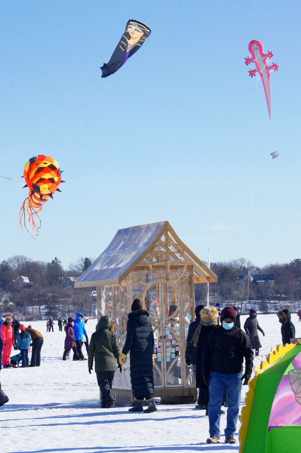 The Kite Festival had a sunny day and a good turnout. Winds were not always cooperative, but most kites made it aloft.