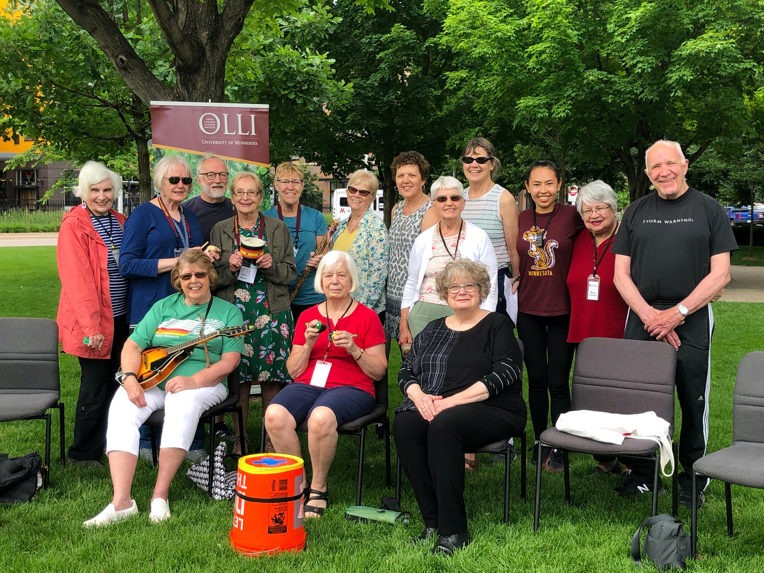 During the pandemic outside OLLI classes continued to be popular, which included a drumming circle. (Photo courtesy of OLLI)
