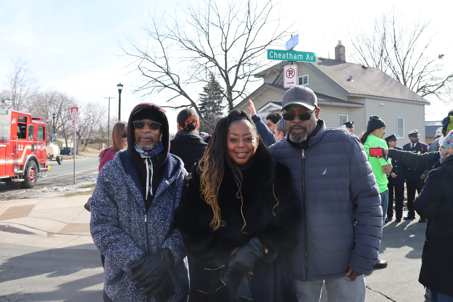 St. James AME Church historian Larry Burt, at left, stated, “It’s a relief to go from villain to hero.” With him are Reverend Dr. Tracey Gibson (center) and Stephen Dye. (Photo by Tesha M. Christensen)