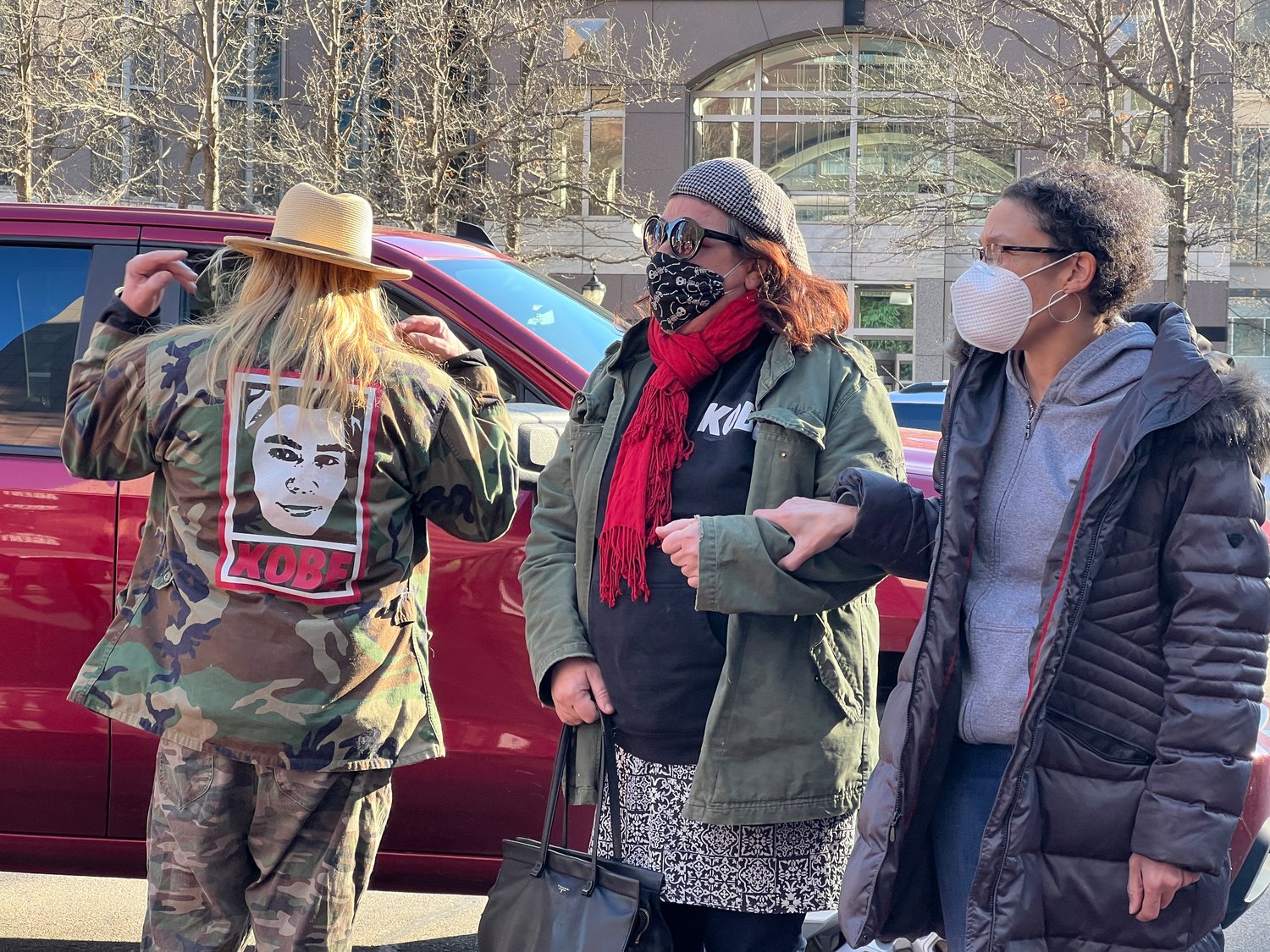 Family members of Kobe Dimock-Heisler show their solidarity with Amir Locke’s family at an April 8 rally and march in downtown Minneapolis. Heisler, who was autistic, was shot and killed by Brooklyn Center police officers during a domestic disturbance at his grandparents' home in August 2019. Heisler's grandfather had reportedly tried to cancel the call before police arrived, as the situation had already deescalated.
