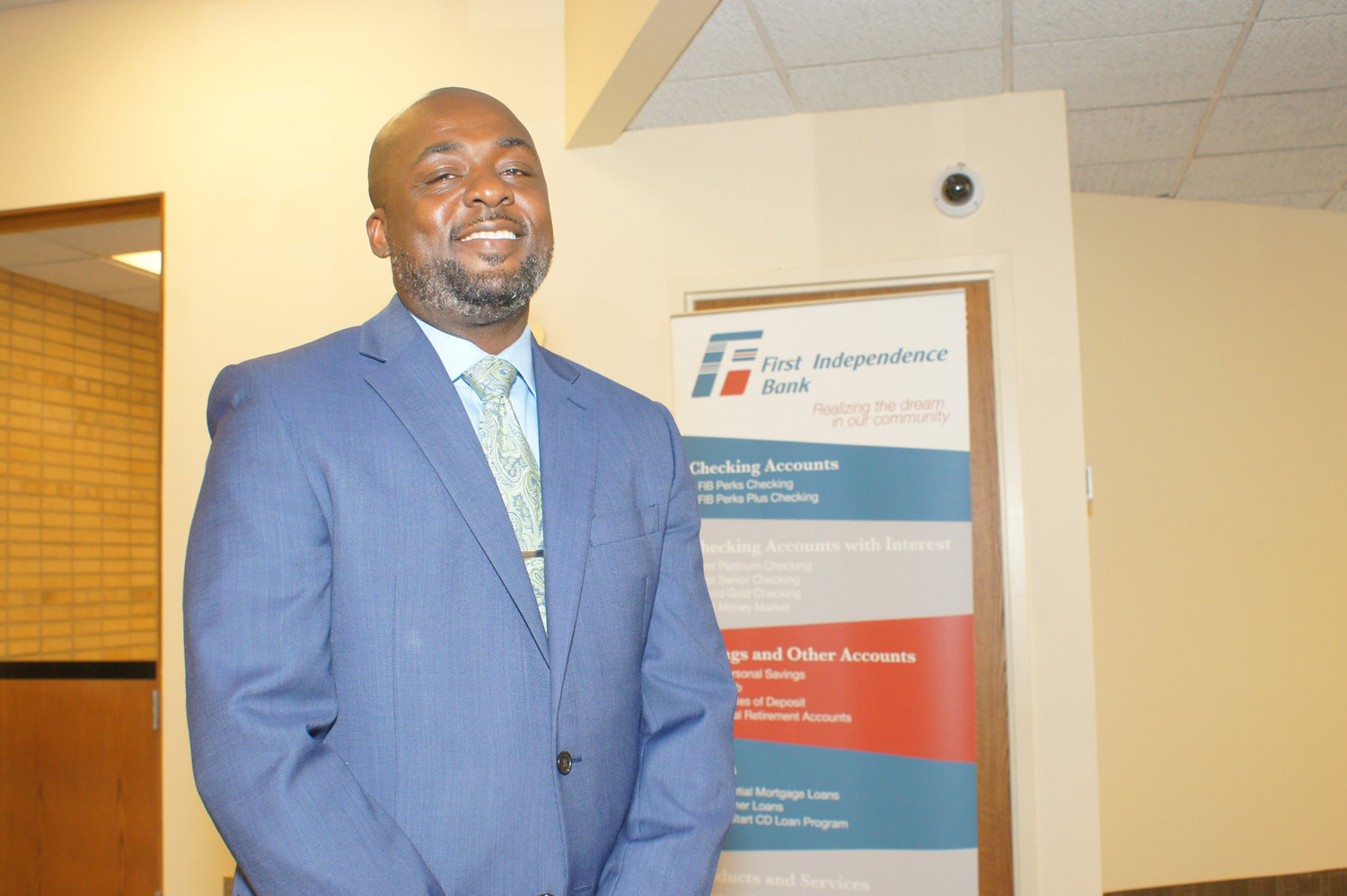 "This is an opportunity for our local Black community to have its own institution; something  that can be a source of pride for our people.  But it can also be a point of pride for the broader community to know that we have First Independence right here in our midst," said Damon Jenkins of the First Independence Bank. (Photo by Terry Faust)