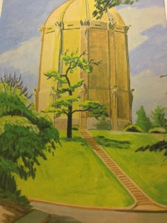 A watercolor of the Washburn Water Tower, built in 1932 by the Minneapolis Water Department.