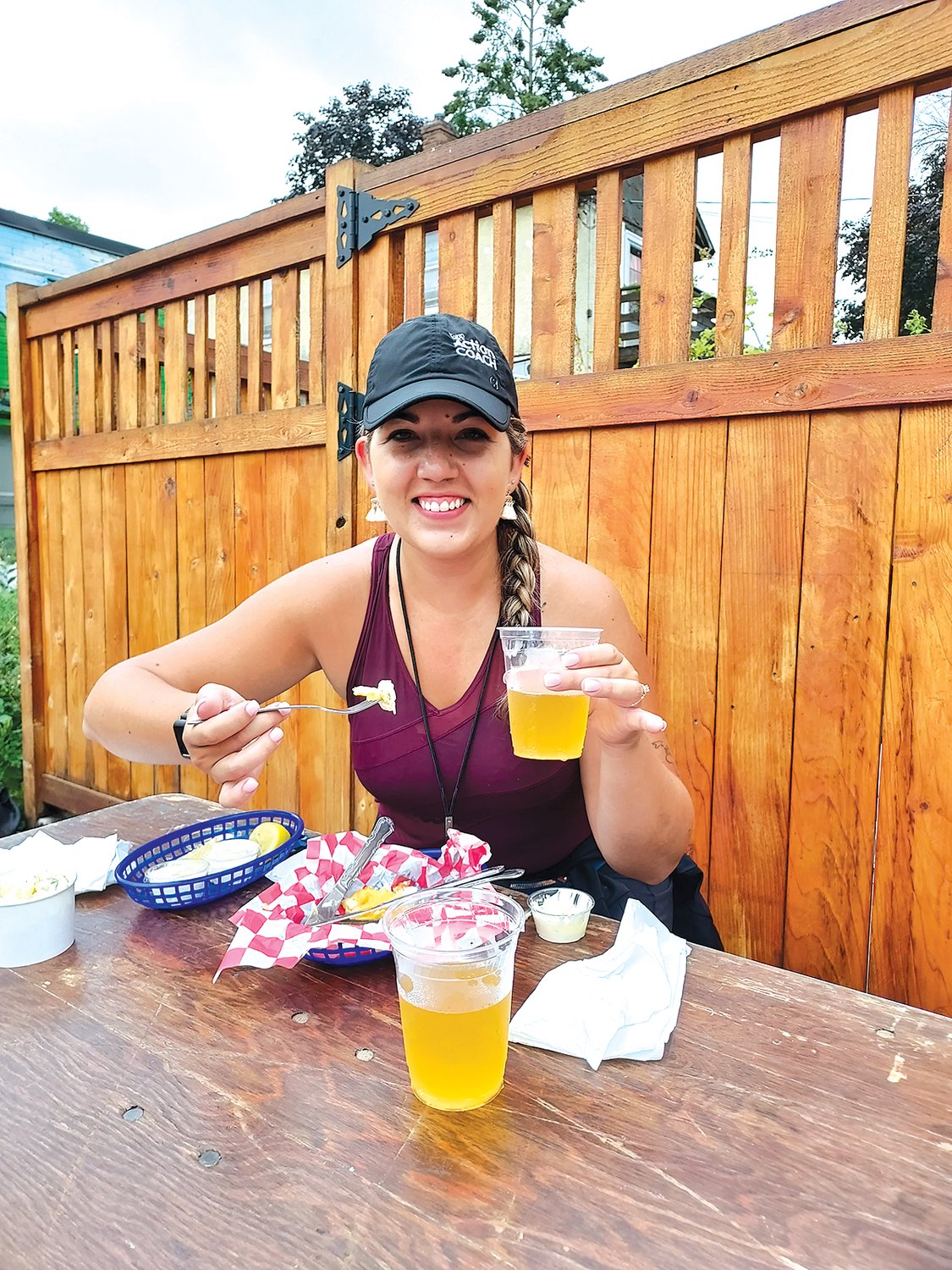 NEBA member and home-based business owner Ashley Tapp of Tapp ActionCOACH enjoys a tasty meal during the 2021 community festival.