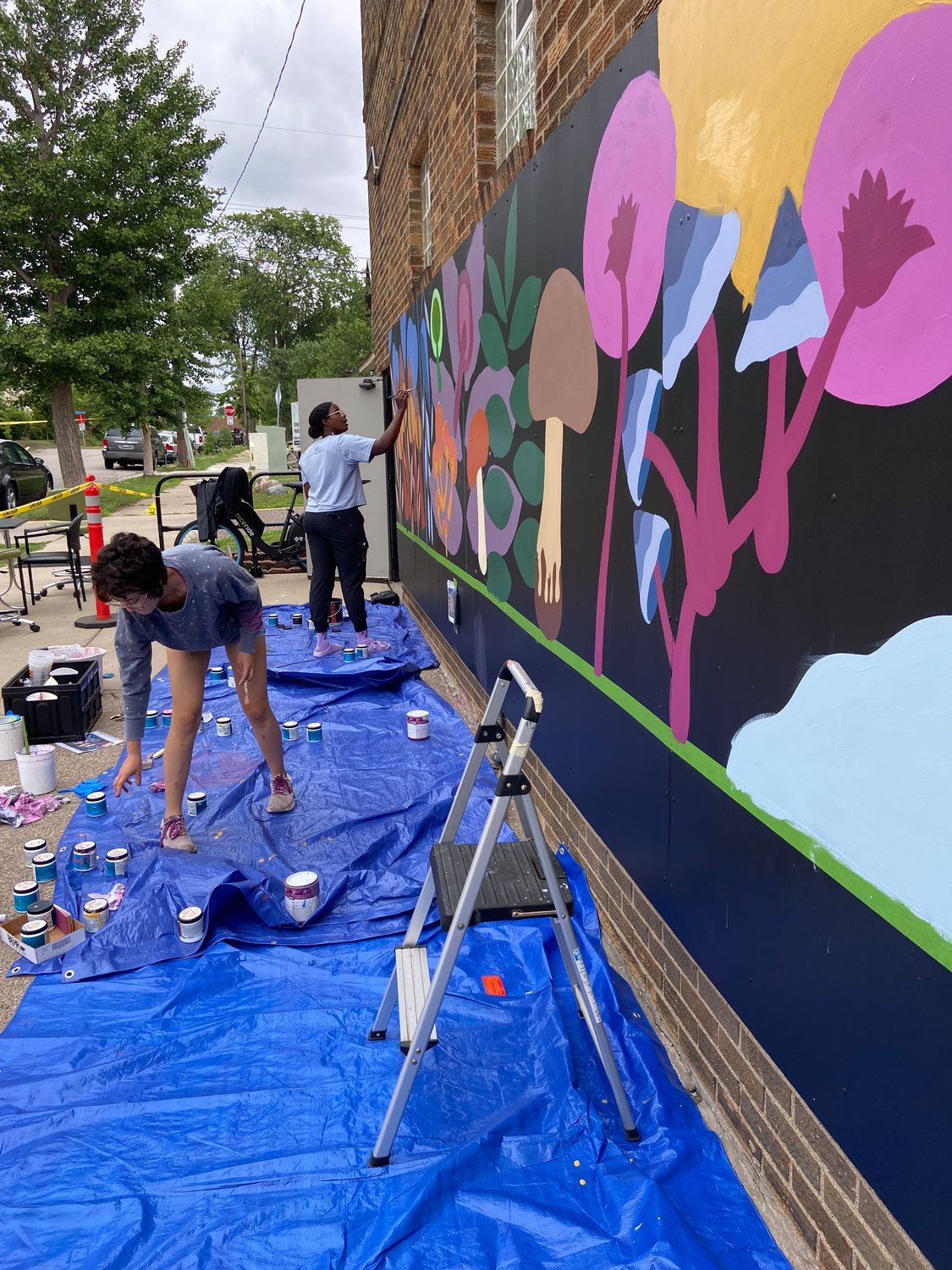 The Nicollet Pop-off mural was of various mushrooms that inspired community through their connected root system.