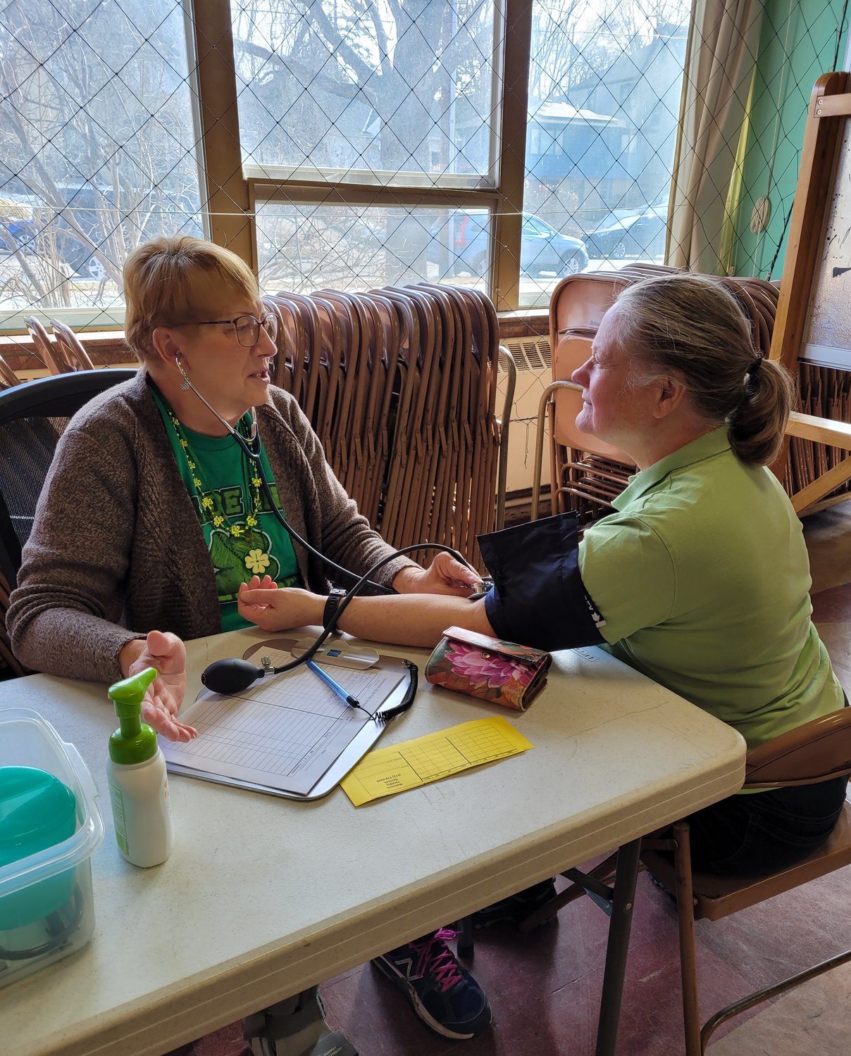 Cathy Bray does blood pressure checks as part of the"The Nurse Is In," one of the most popular programs available through Nokomis Healthy Seniors. (Photo submitted)