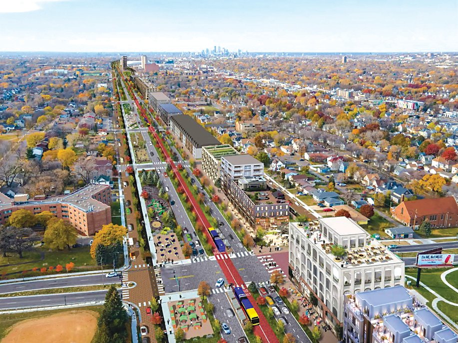 A multi-modal boulevard could fill in the trench with sidewalks and seating, two-way bikeways, a linear park, transitways and stations, traffic lanes, and affordable housing. The existing street grid could be reconnected. A freight alleviation route could move trucks elsewhere.