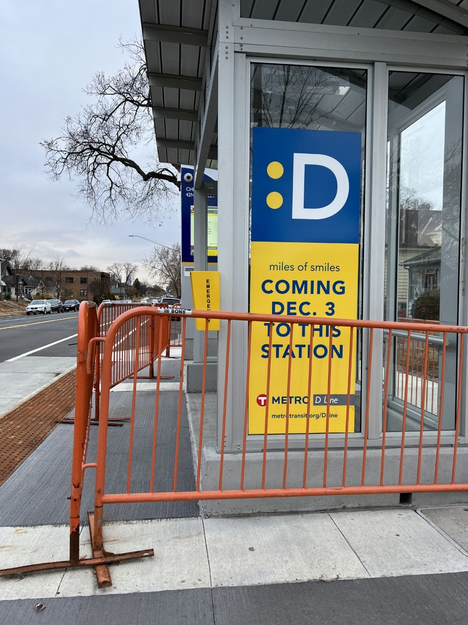 Starting when it opens on Dec. 3, the D Line will also detour to Park/Portland, with a modified routing. Southbound, the D Line and Route 5 will detour off Chicago Ave. via 35th St., Portland Ave., and 42nd Street, as the Route 5 does today. Northbound, the D Line and Route 5 will detour via 39th St., Park Ave., and 36th St. Temporary stations will be located at Park/Portland avenues and 38th St.