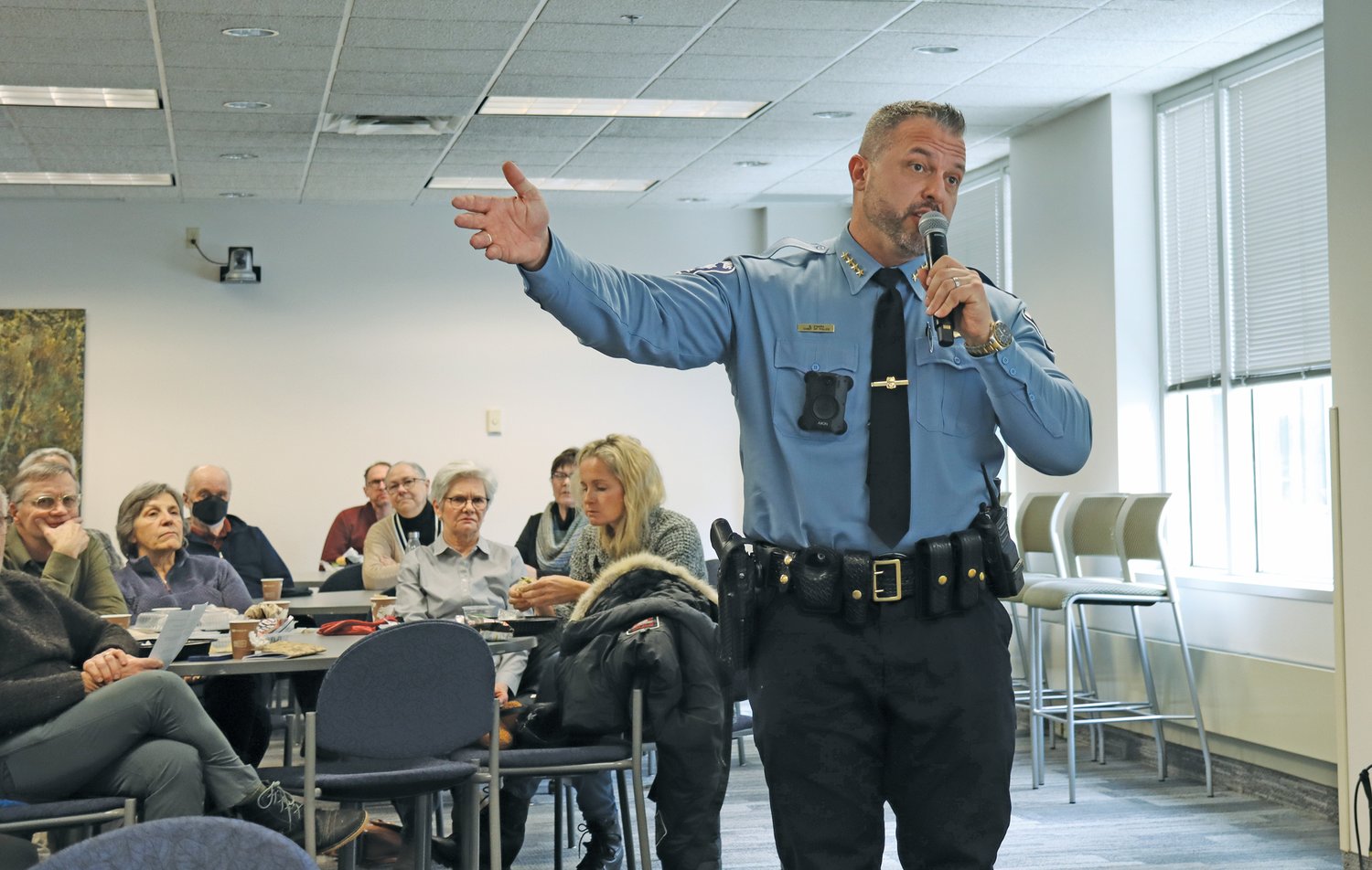 Police Chief Brian O’Hara said, “With the issues we’re facing, we don’t have time for nonsense. We need to get to the point.” He attended the Feb. 1, 2023 Lunch with Lisa held at the University of St. Thomas.