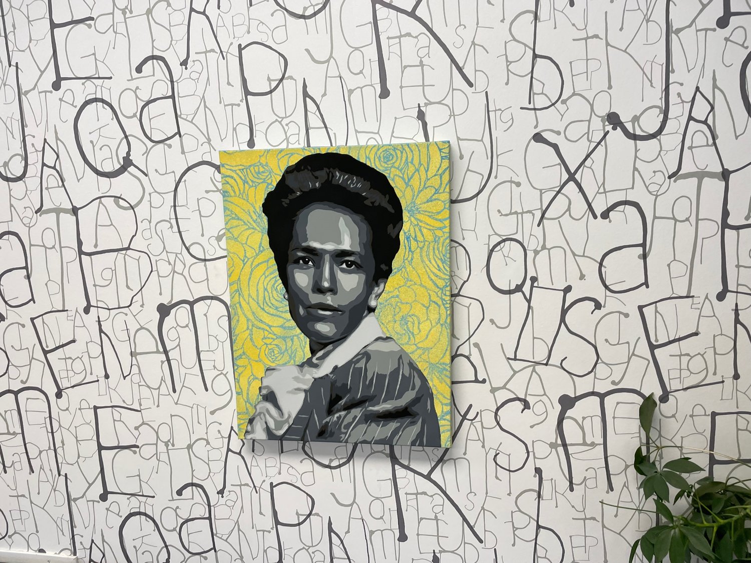 Painting of civil rights and human rights activist Ella Baker in the Ella Baker Global Studies and Humanities Magnet School office in Minneapolis.