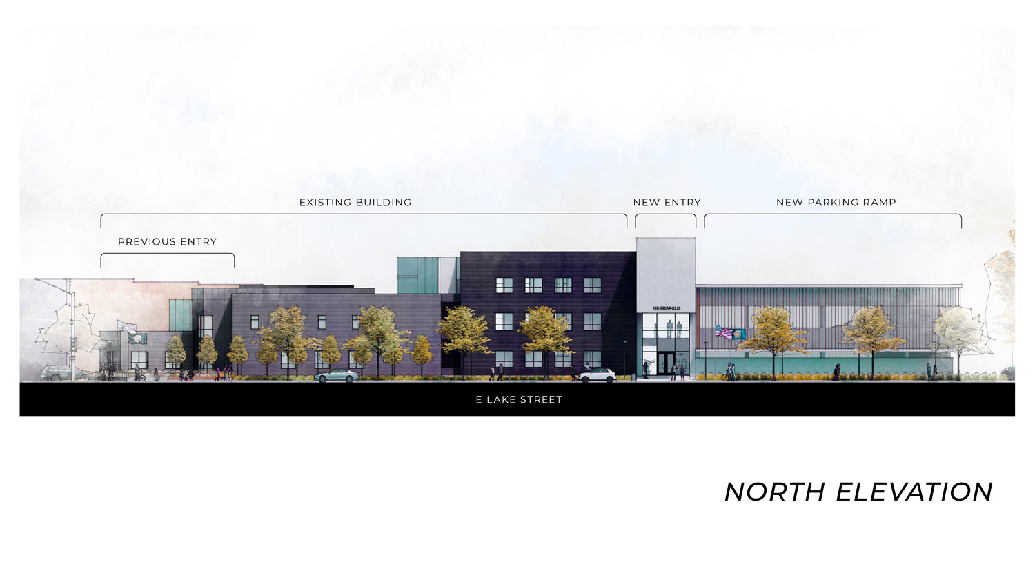 Potential redesign of 3000 Minnehaha Ave. 3rd Precinct building. According to the city website, "They're meant to help with conversations about potential locations. The renderings are not final designs. Future decisions will inform the final building design."