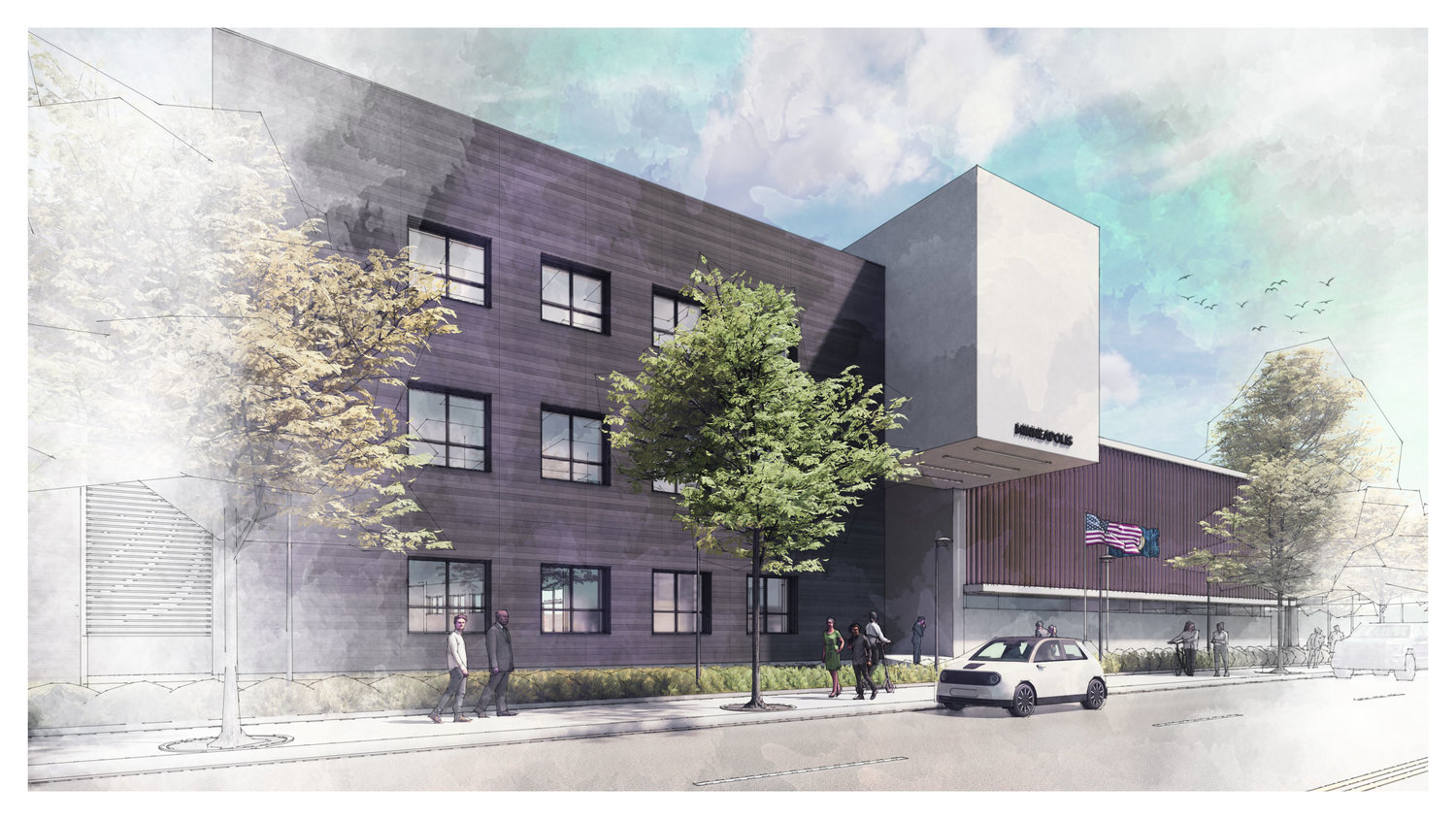 Potential redesign of 3000 Minnehaha Ave. 3rd Precinct building. According to the city website, "They're meant to help with conversations about potential locations. The renderings are not final designs. Future decisions will inform the final building design."