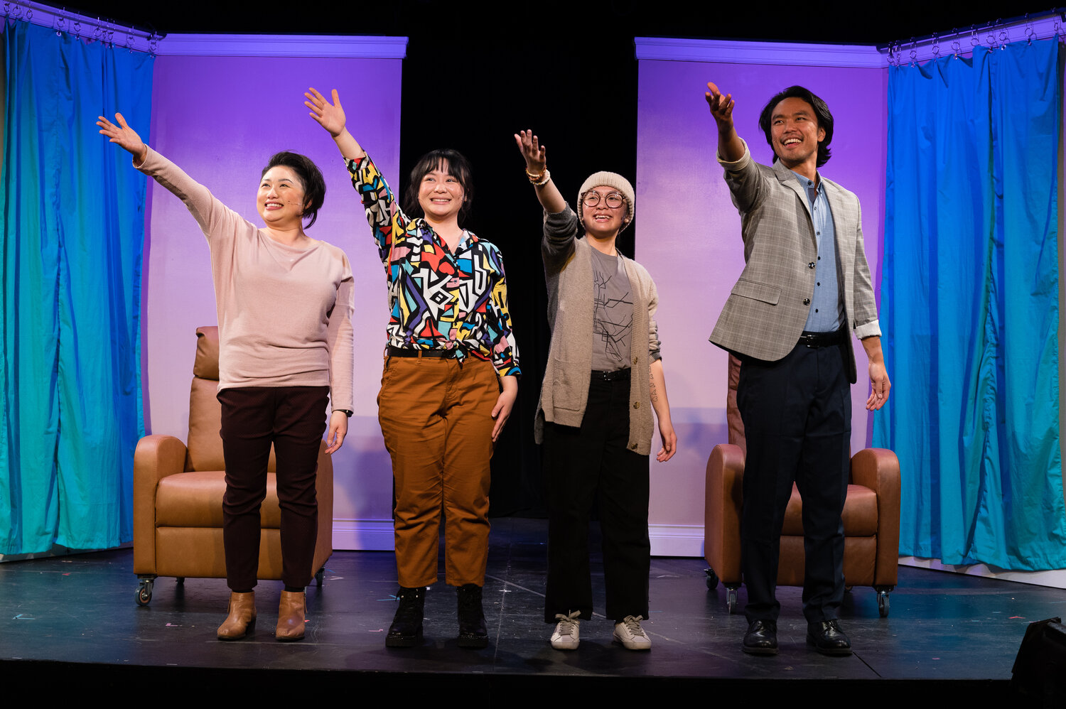 Cast bow during the spring 2023 world premiere musical of "Again" by Katie Ka Vang and Melissa Li.