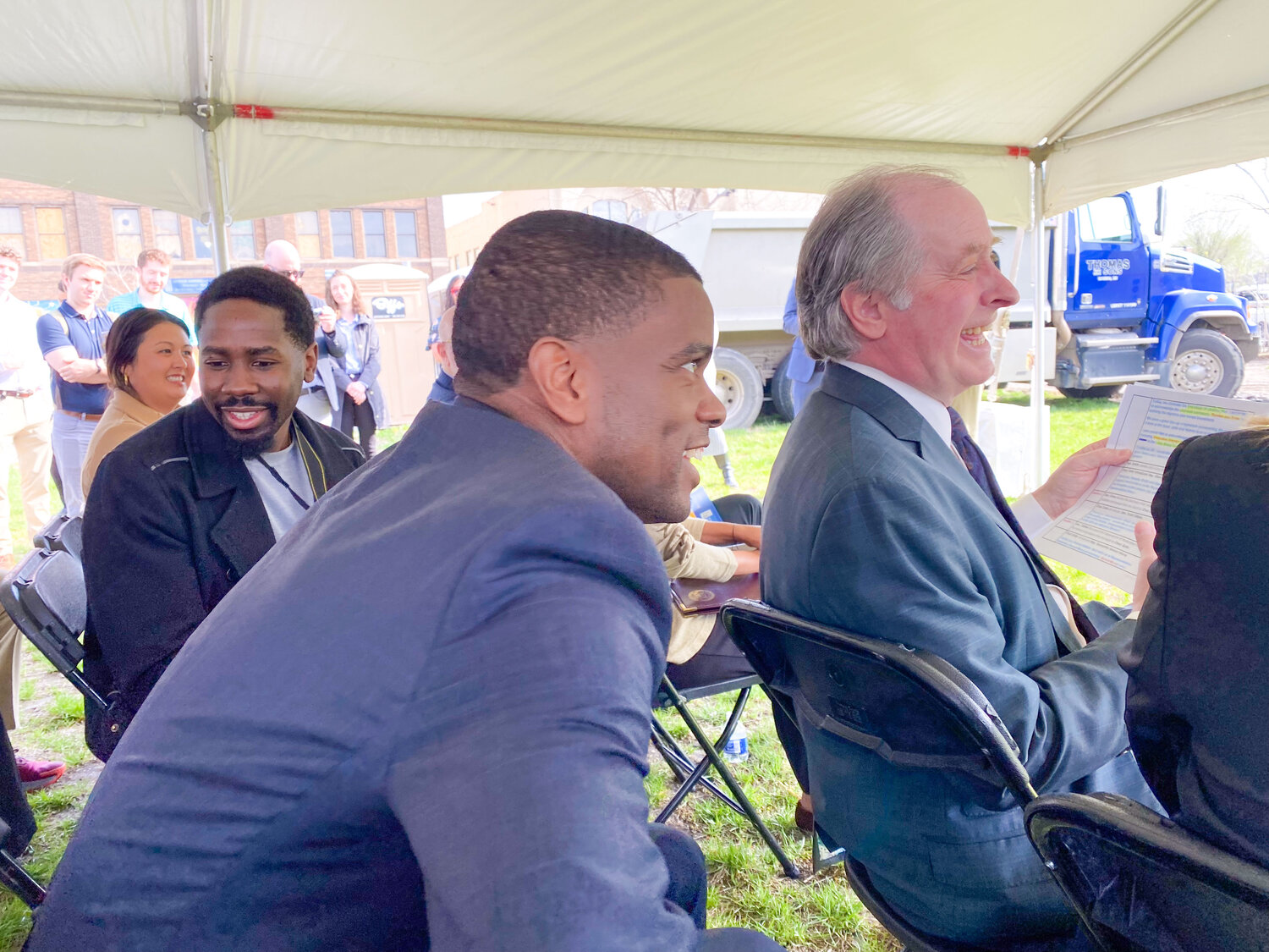 St. Paul Mayor Melvin Carter (left) and Met Council Chair Charles A. Zelle.