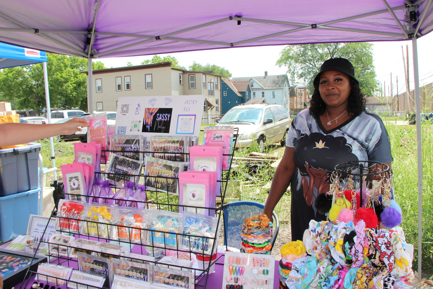 Monday, June 19, a Sassy Nails vendor sells press on nails and other beauty items at the Soul of the Southside festival.
