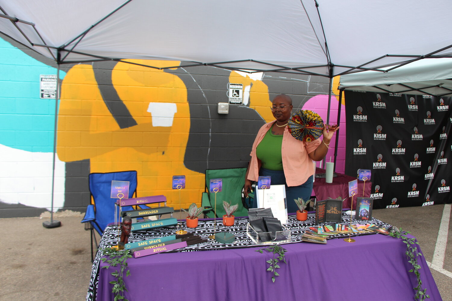 On Monday June 19, a vendor sells spiritual wellness products at the Soul of the Southside festival.