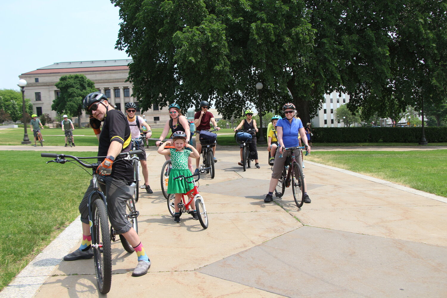On Saturday, June 17 the Joyful Riders Club gathered at the Minnesota State Capitol before leaving for the DJ dance party ride at the Frogtown Fair.