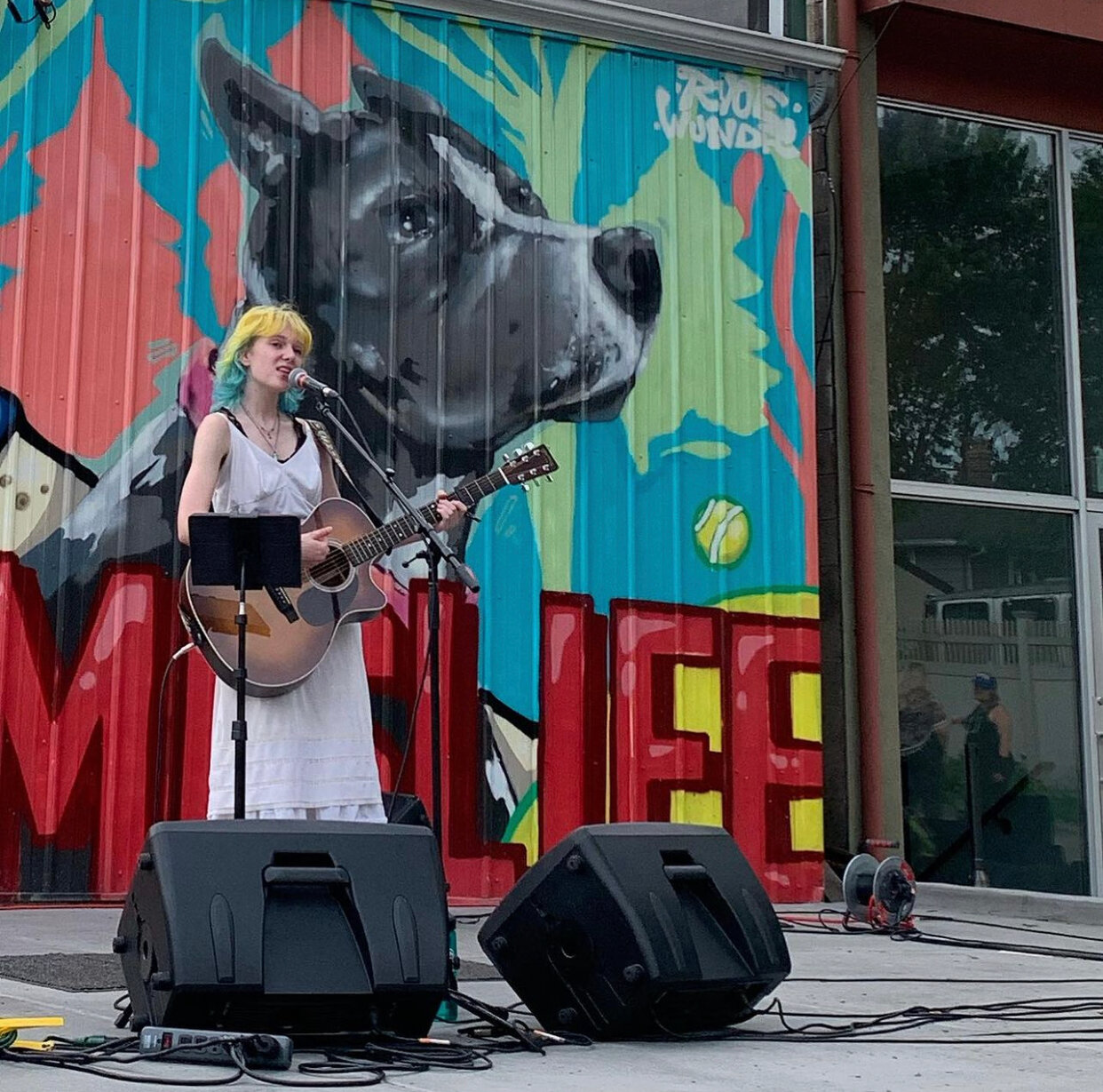 Local musician Josie Hasnik known as FINICK was one of four artists who performed at the opening concert behind Nokomis Tattoo on Friday evening, Aug. 4, 2023.