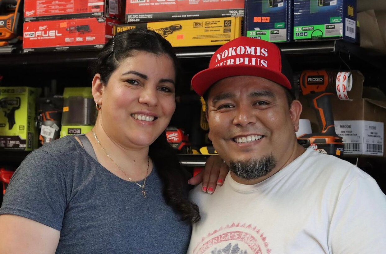 Maria and Raul Morales of Nokomis Surplus brought back their sidewalk sale.