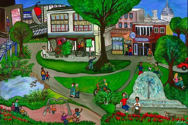 Loring Park painting by T. Ortegon.