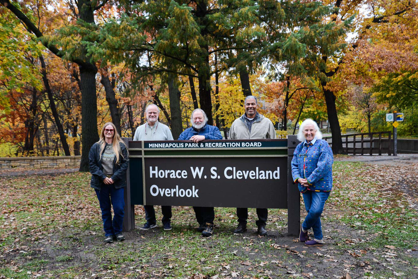 A new sign says "Horace W. Cleveland Overlook"