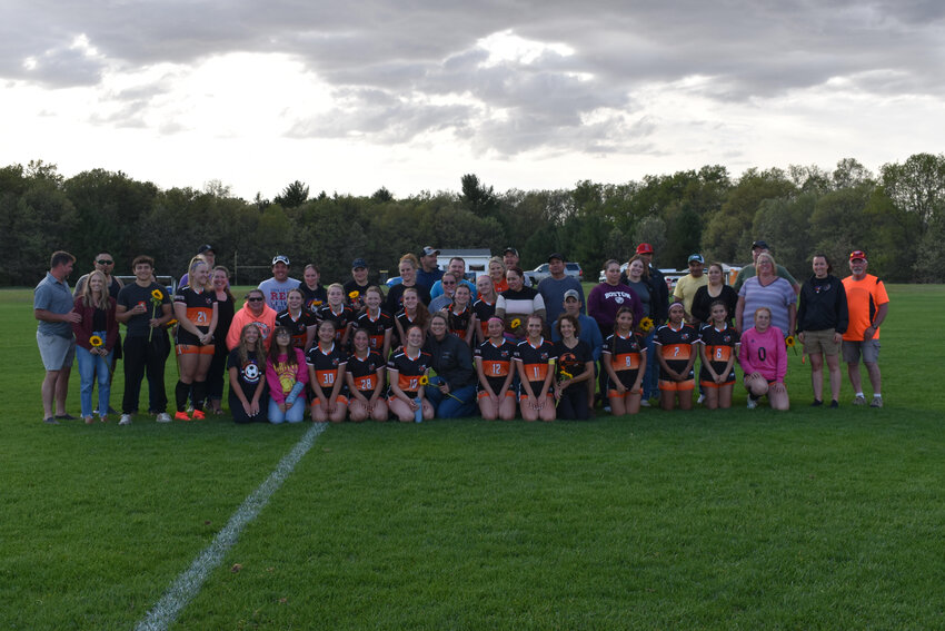 Wautoma/Wild Rose girls’ soccer players recognized Family Night at halftime on May 16.