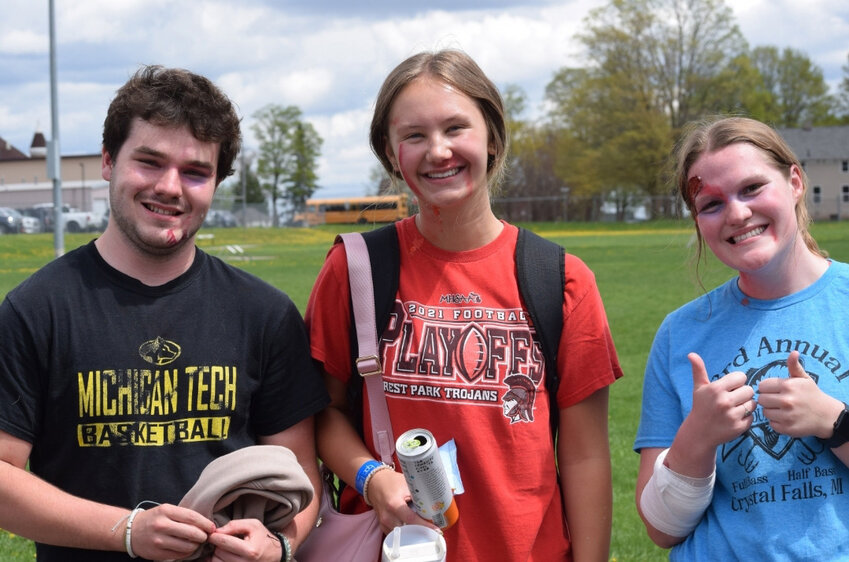 Forest Park participants of the mock accident, pictured are, from left, Jackson Post, Skylar VanOss and Lilly Post.