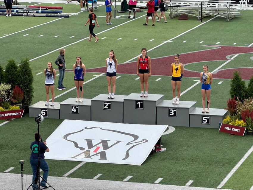 Sienna Hewitt finshed in fifth place in the pole vault to finish on the podium at the state track and field meet.