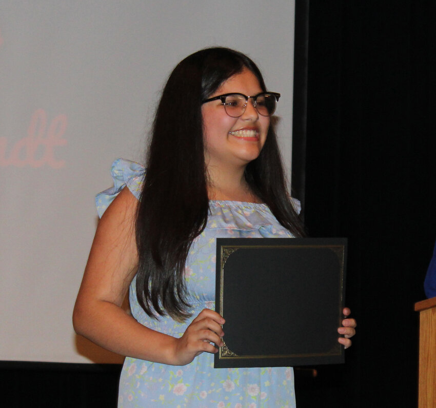 Andrea Juarez was beaming with pride when she was awarded each scholarship from TC (Tri-County) Retired Educators, Paul & Lucille Vezina Scholarship, and the TCAEA.