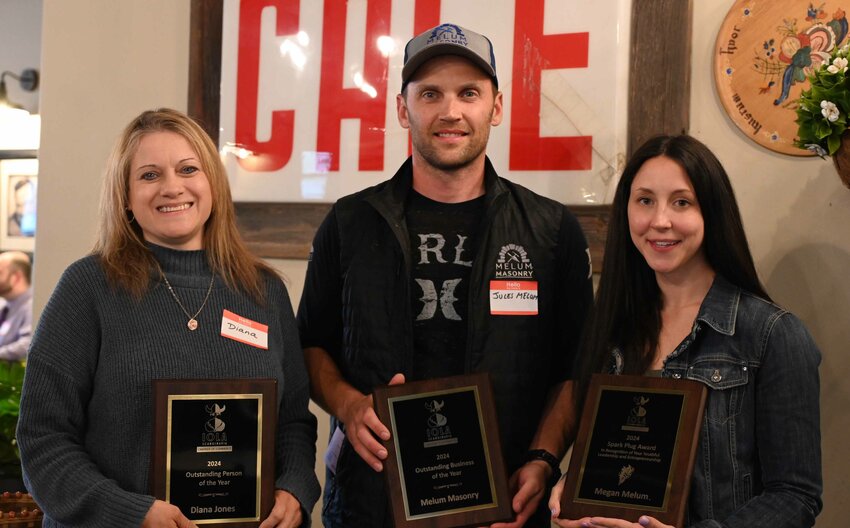 The Iola-Scandinavia Chamber of Commerce awards were held May 21 at Crystal Cafe in Iola. Winners are (from l to r) Diana Jones, Jules Melum and Megan Melum.