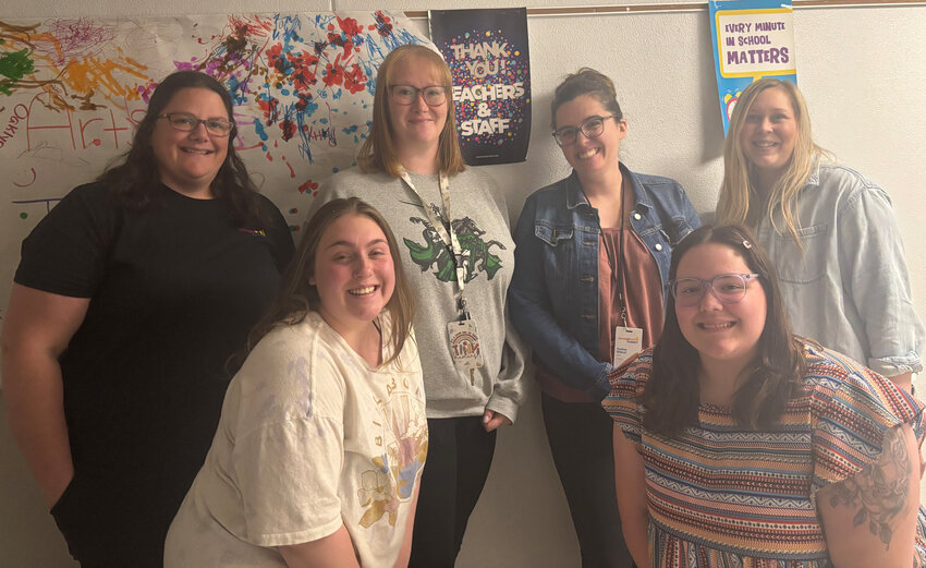 From left: Jennifer Thomas, YoungStar; Jennifer Turner, lead infant room teacher; Audrey Bittner, YoungStar; Lori Merkel, lead preschool room teacher; Madisen Hassell, assistant teacher; and Kayla Wilson, assistant.  Not pictured are assistant teachers Nancee Kipley, Candace Aabye, and Amber Hacker.
