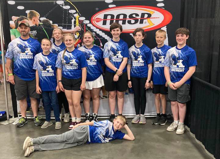 Olivia Draeger of Auburndale dominated the middle school girls competition at the National Archery in the Schools Program World Championships, capturing first place in the 3D division and narrowly missing a second title with a runner-up finish in the bullseye division. Contributed photo