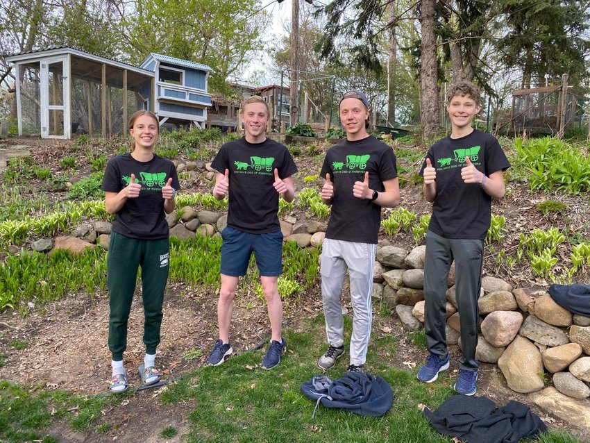 (L to R) Alice Wagner-Hemstad, Kai Sackreiter, Soren Sackreiter, and Zach Bollman advanced to National History Day for their website detailing the origin of modern educational technology.