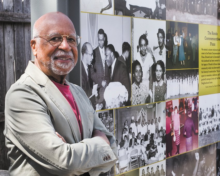 Marvin Roger Anderson at the Rondo Commemorative Plaza (on the corner of St. Anthony and Fisk avenues). (Photos by Margie O&rsquo;Loughlin)