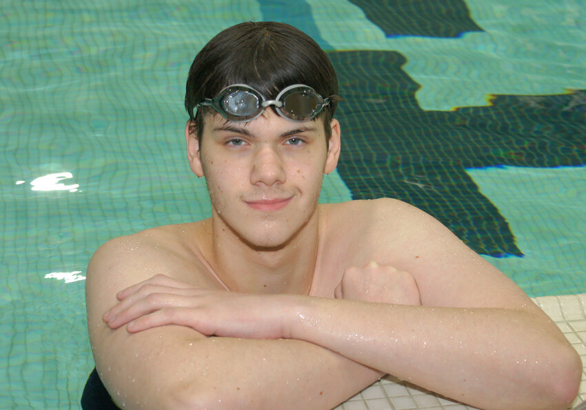Nathan Datta practices at St. Catherine’s Butler Center. Datta is a part of the swim team at his high school, Cretin Derham Hall, and participates in national competitions through the Courage Center. (Photo by Terry Faust)