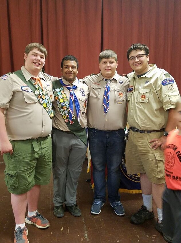 In 2017, Scout Troop 13 members Phil Wald, Eli Baynes-Marsh, Andrew Wussler and Tim Fah achieved their Eagle Scout status. (Photo submitted)