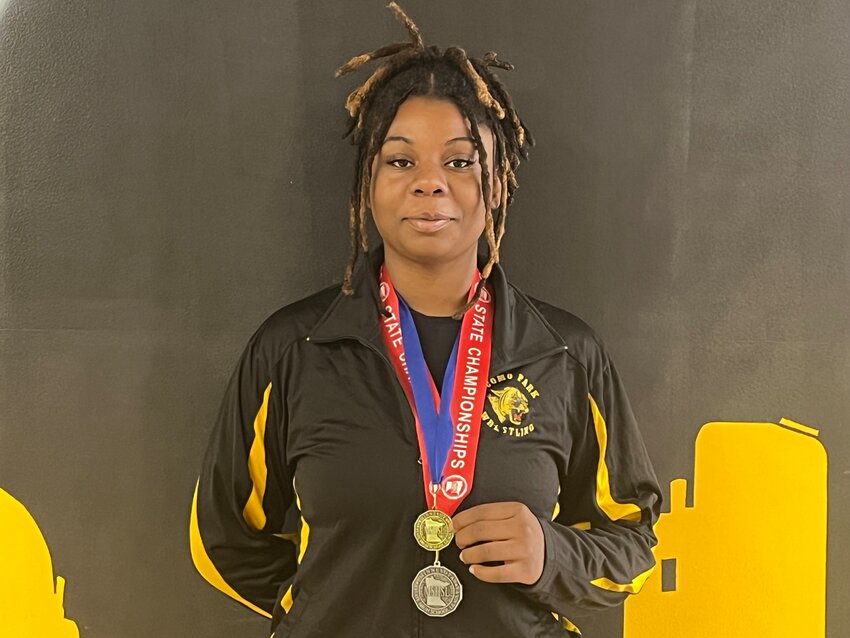 Como Park wrestler Meme May took first place in the section tournament and finished as the runner up at the state meet held at the Xcel Energy Center. (Photo by Eric Erickson)