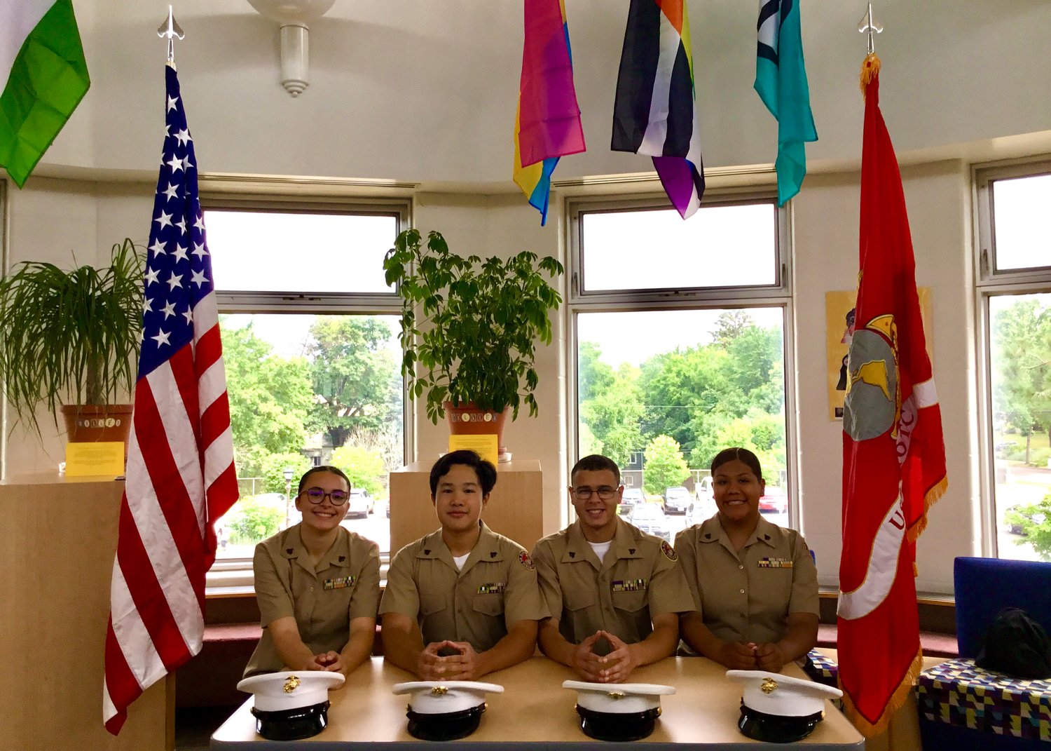 Sophia Moore, Alex Le, Jesiah Mason, and Kimberly Sanchez-Mendez (left to righ) qualified for the JROTC Leadership & Academic Bowl Championship in Washington D.C.