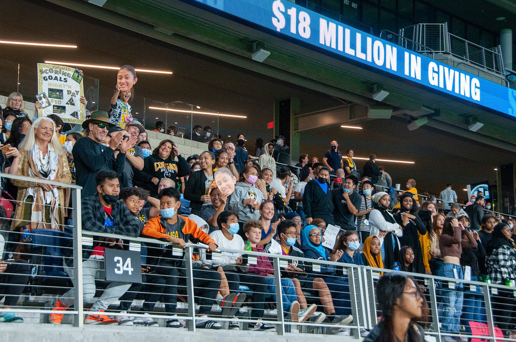 Over 2,000 fans came out to cheer Como Park and Humboldt in the Mayor’s Cup soccer matches at Allianz Field. It was the first time high school teams played at the professional stadium. (Photo by Wil Galvez)