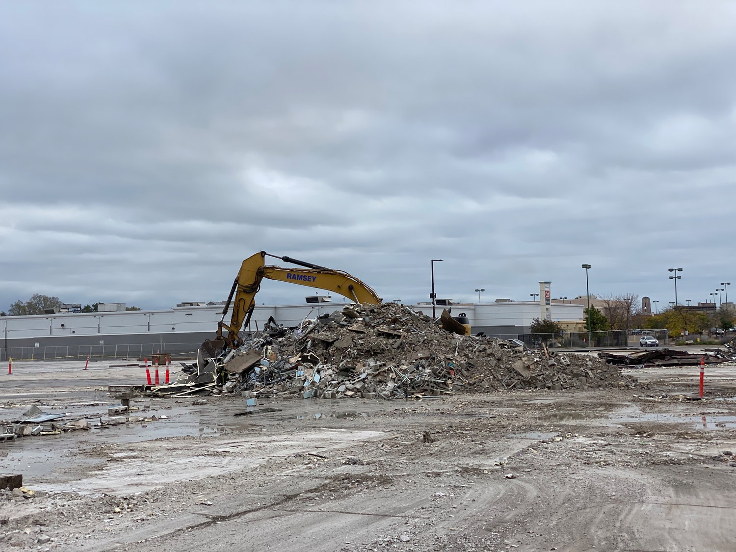 Midway Center demolition, October 2021