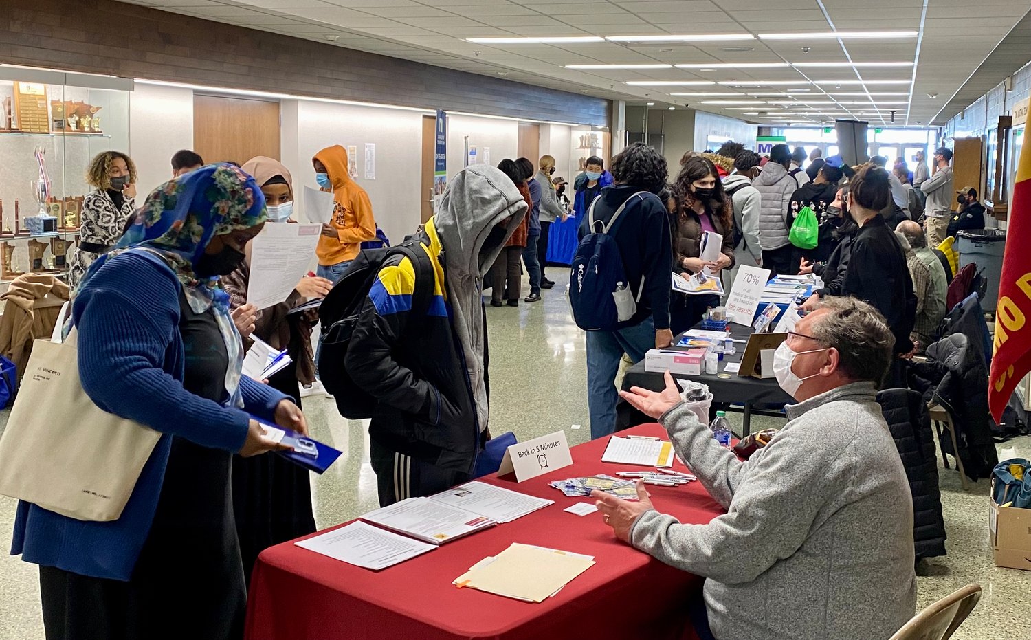 Students participated in a career fair at Como Park High School on Feb. 23. (Photo by Eric Erickson)