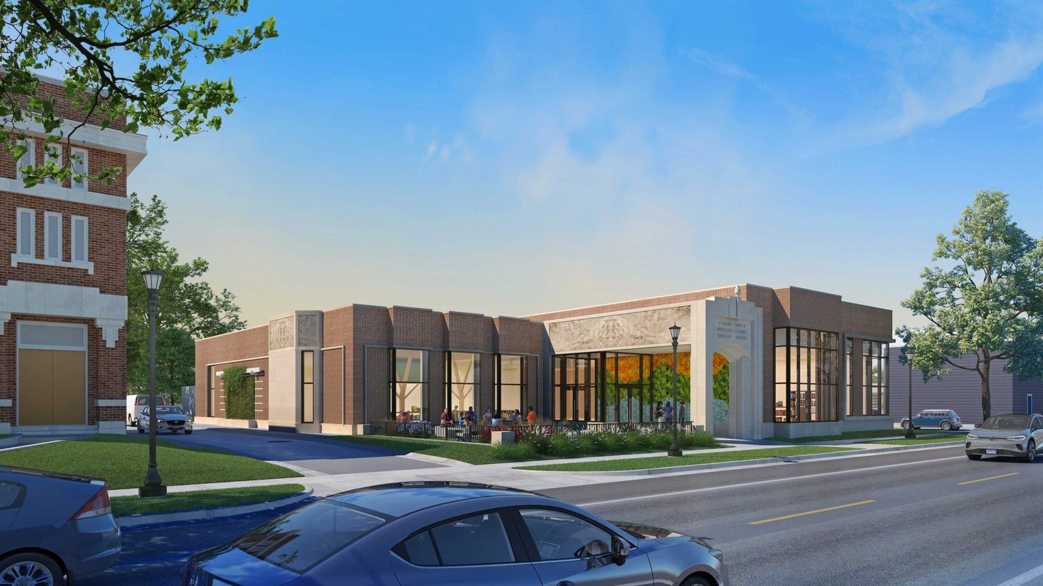 The city plans to demolish the Hamline Midway Library and build a new structure, as shown by this illustration.