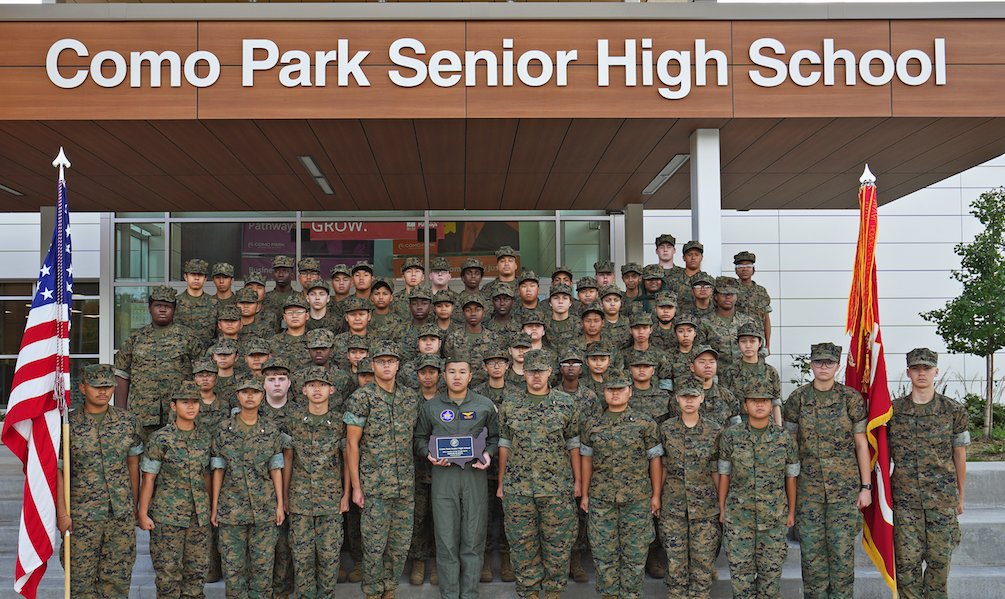 Como’s award-winning Marine Corps JROTC program. (Photo courtesy James C. Kirkland)