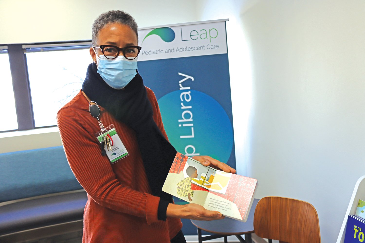Leap Pediatric and Adolescent Care is a Reach Out and Read Clinic. Not only do kids get to take home books at well-child visits, but Dr. Julia Joseph-Di Caprio reads to them at visits. (Photo by Tesha M. Christensen)