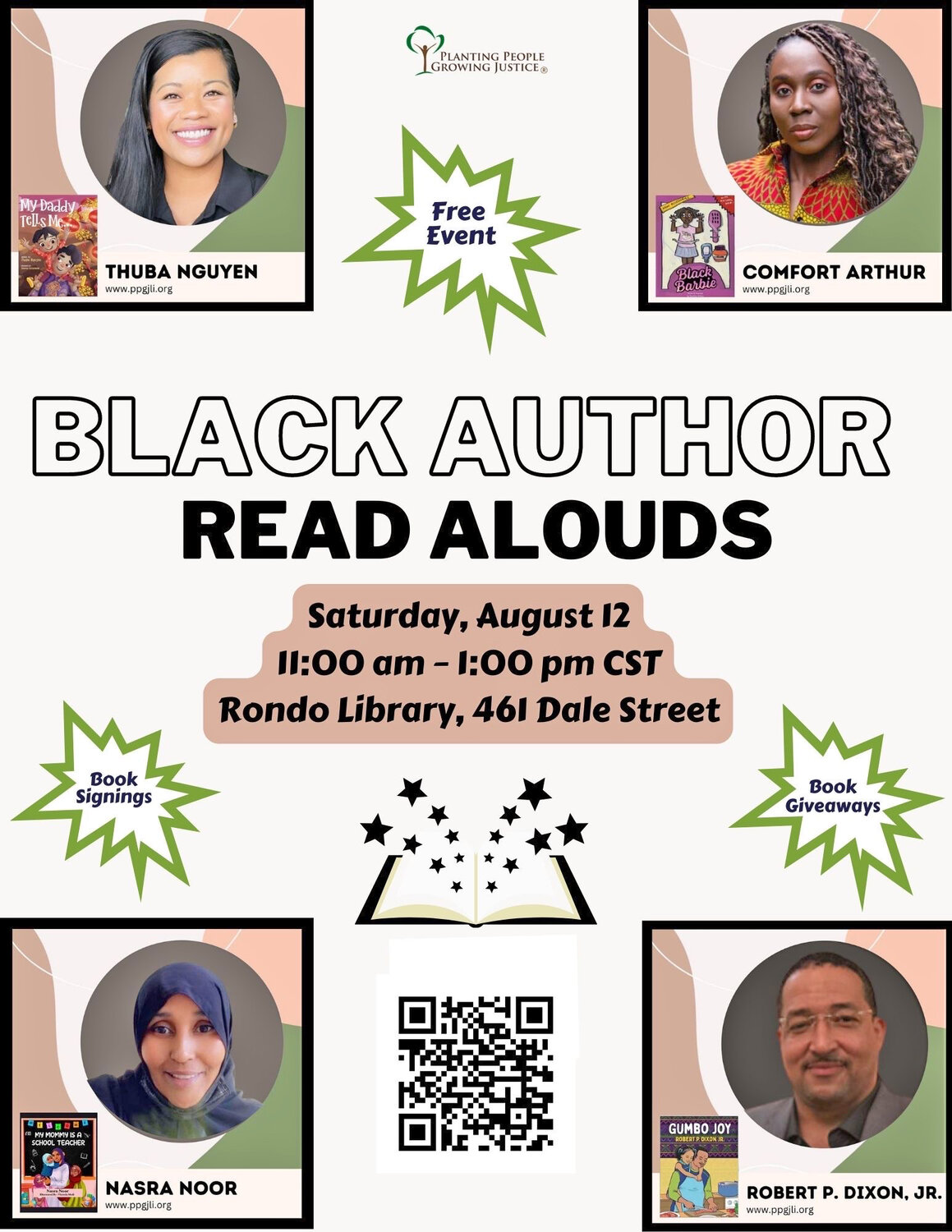 Stop by to hear these authors on Saturday, Aug. 12 from 11 a.m. to 1 p.m. at the Rondo Library (461 Dale St.) during the Black Author Read Alouds. There will be book giveaways and book signings.