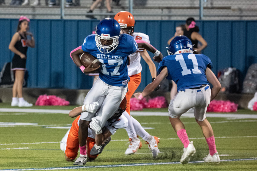 ZAYLEN GASTON halted the Junior Lumberjacks first drive of the contest with an interception and a 10-yard return.