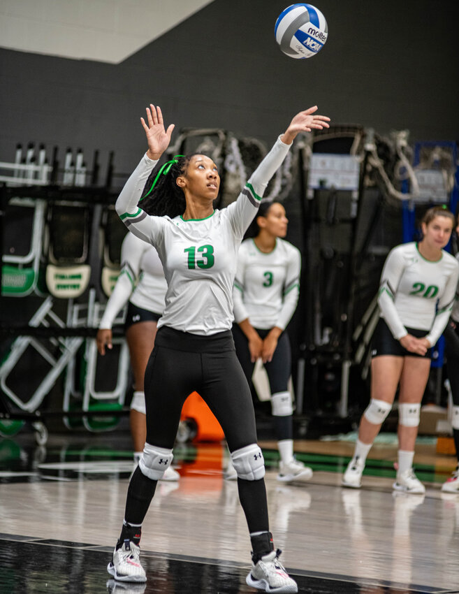 ABRIELLE JORDAN recorded 11 kills, eight blocks, and two aces against Northwestern Oklahoma on Thursday.