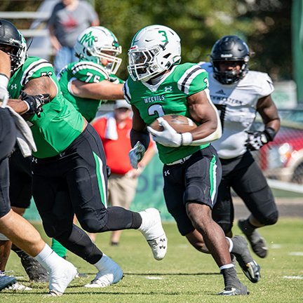 JONERO SCOTT led the Weevils in rushing against NWOSU with 127 yards and a touchdown. Scott also had 17 receiving yards on three receptions. Scott has three games this season with 100 plus rushing yards and has 508 rushing yards on the season with four touchdowns on 103 carries.