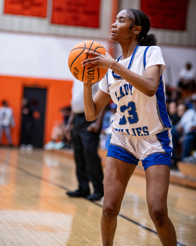 ZARIYAH GASTON led the Lady Billies in scoring against the Barton Lady Bears with 13 points.