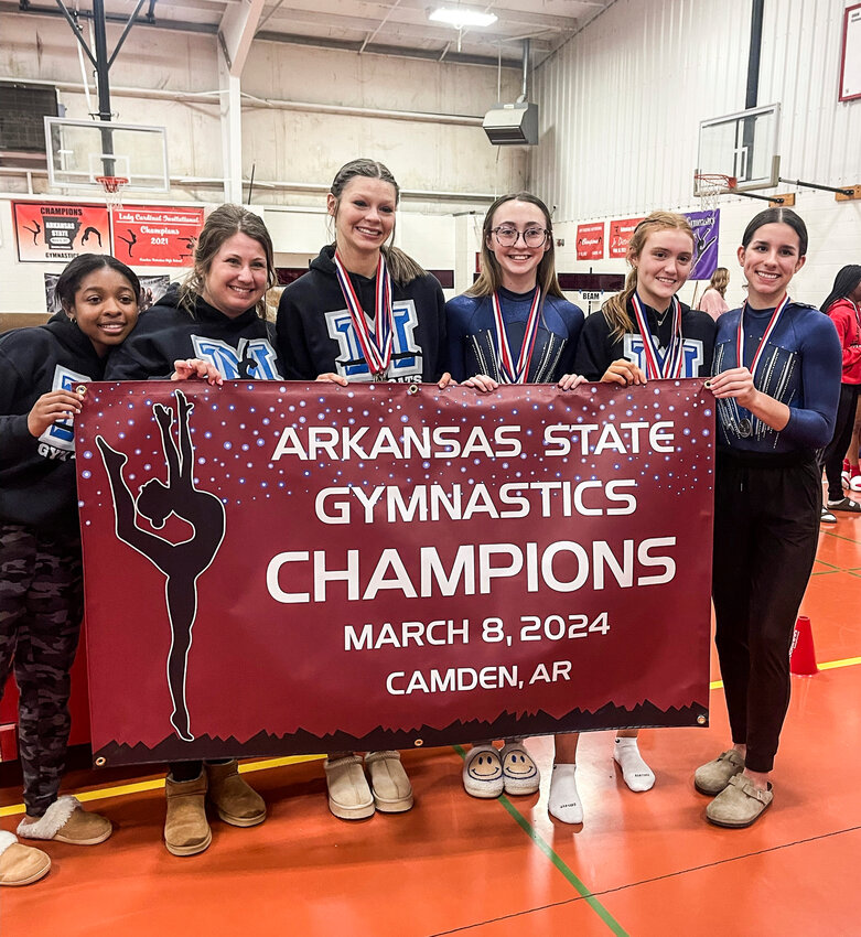 Pictured left to right: Mallory Steen-Hobbs, Coach Heather Tittle, Madi Hobbs, Ady Jacks, Addi Wilhite, and Kyra Hargis