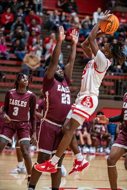TRAMOND MILLER was the fourth Pirate player to reach double-digits against Crossett on Tuesday night. Miller finished the contest with 12 points.